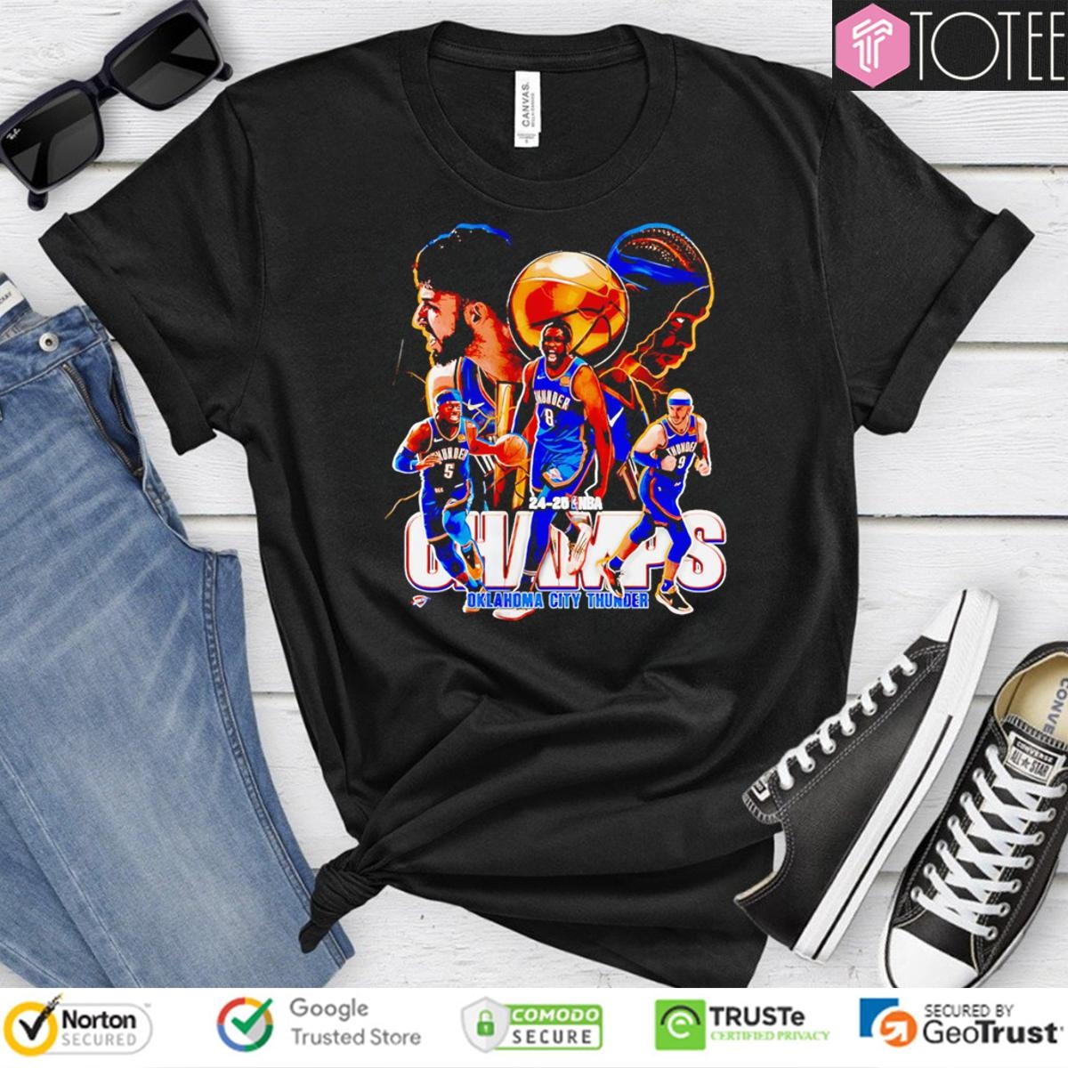 Okc Championship 24-25 Nba Champs Oklahoma City Thunder Graphic Retro T-shirt
