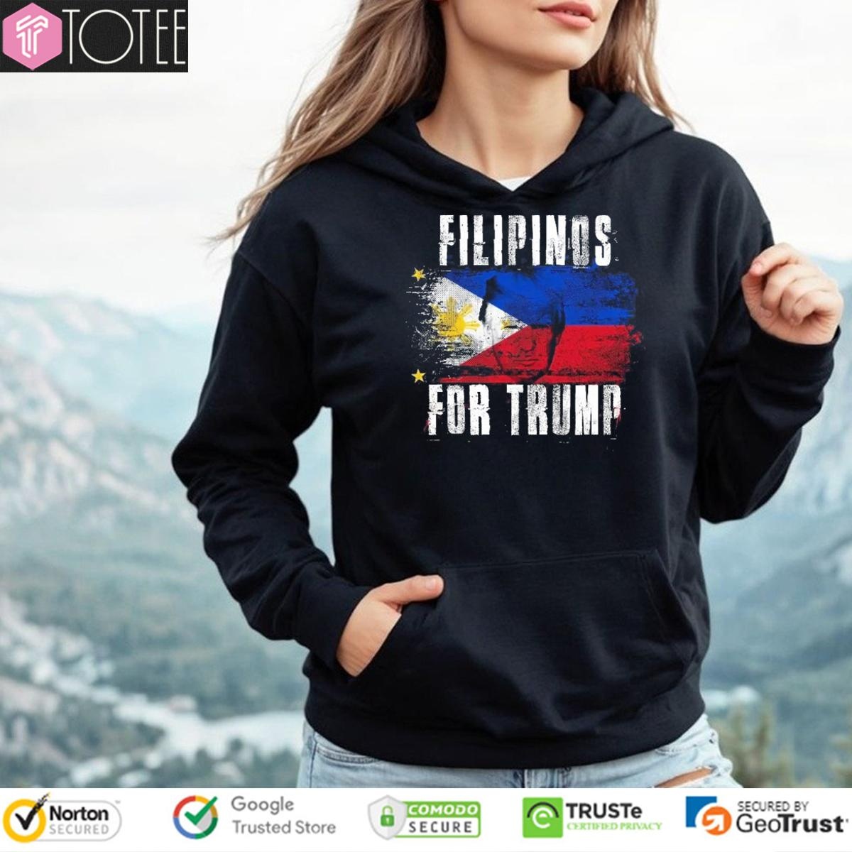Filipinos For Trump Philippines Flag T-shirt 2