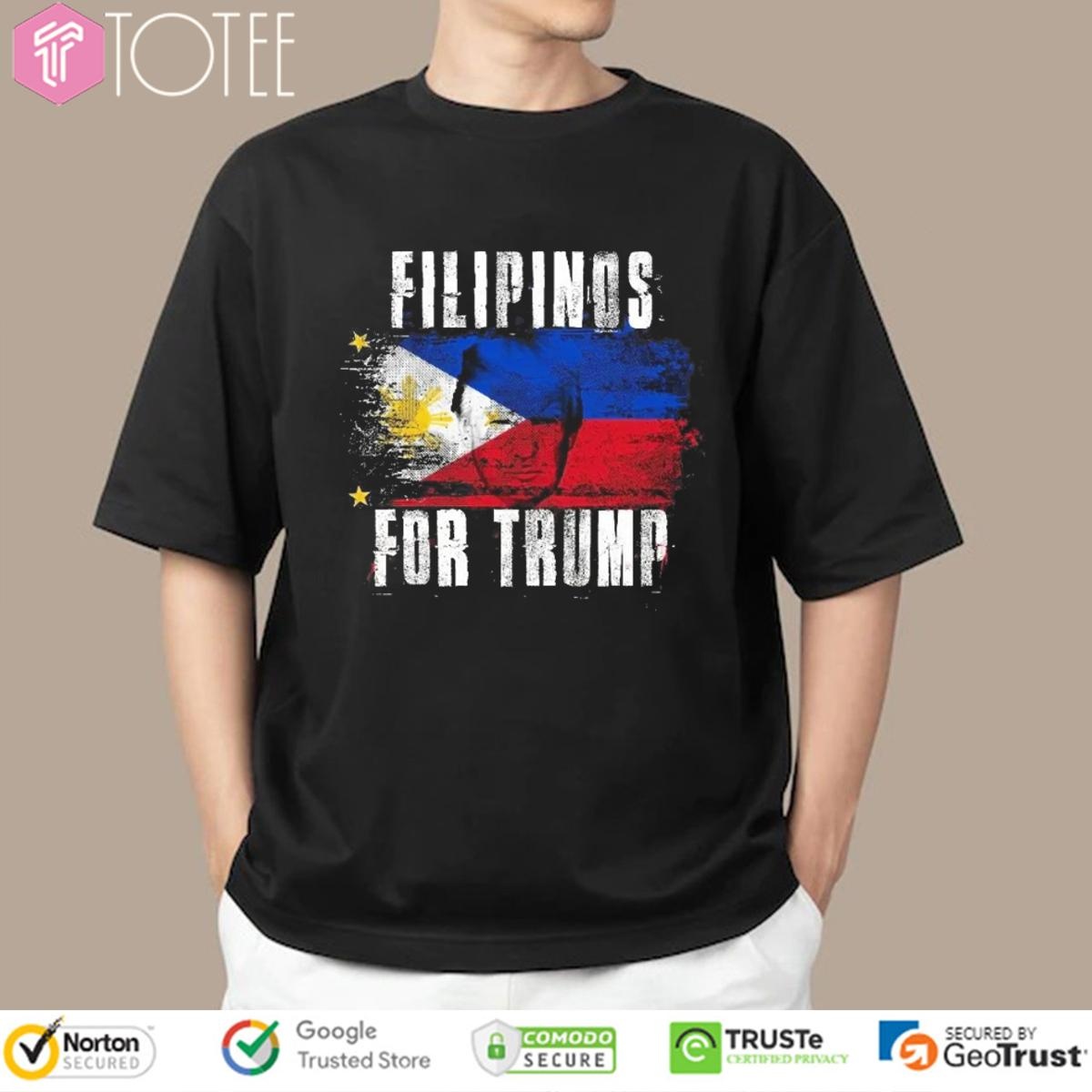 Filipinos For Trump Philippines Flag T-shirt 4