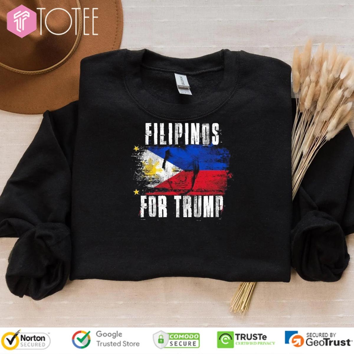 Filipinos For Trump Philippines Flag T-shirt 3