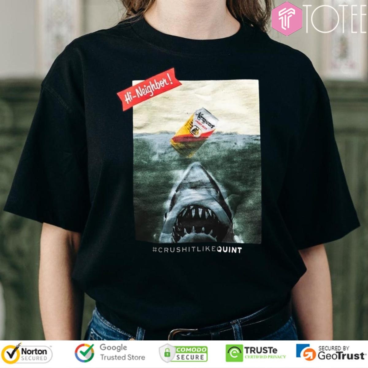 Jaws Narragansett Lager Beer Crushitlikequint Shark T-shirt 4