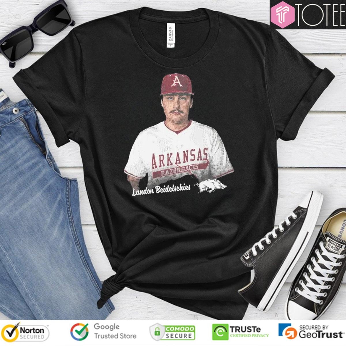 Landon Beidelschies Arkansas Razorbacks Portrait T-shirt