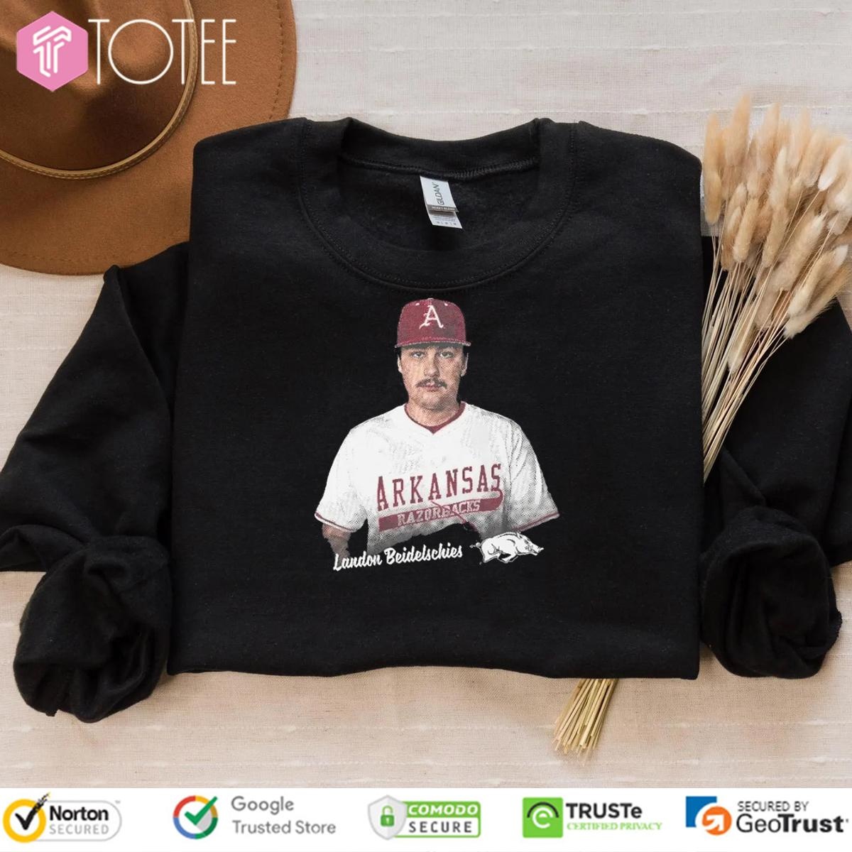 Landon Beidelschies Arkansas Razorbacks Portrait T-shirt 3