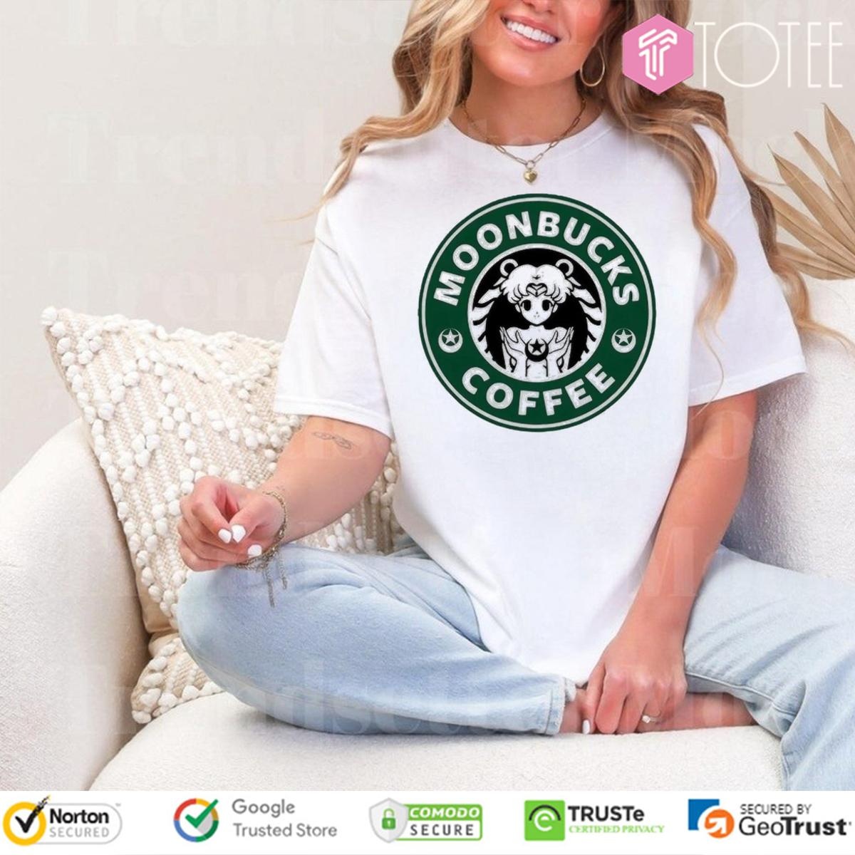 Moonbucks Coffee Parody Sailor Moon Starbucks T-shirt 4