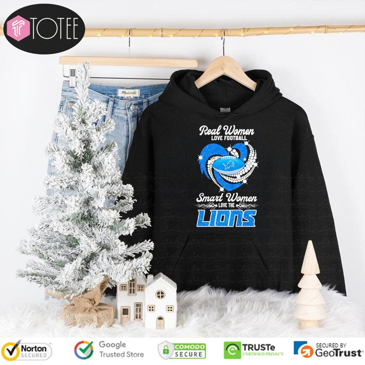 Real Women Love Football Smart Women Love The Detroit Lions T-shirt 2