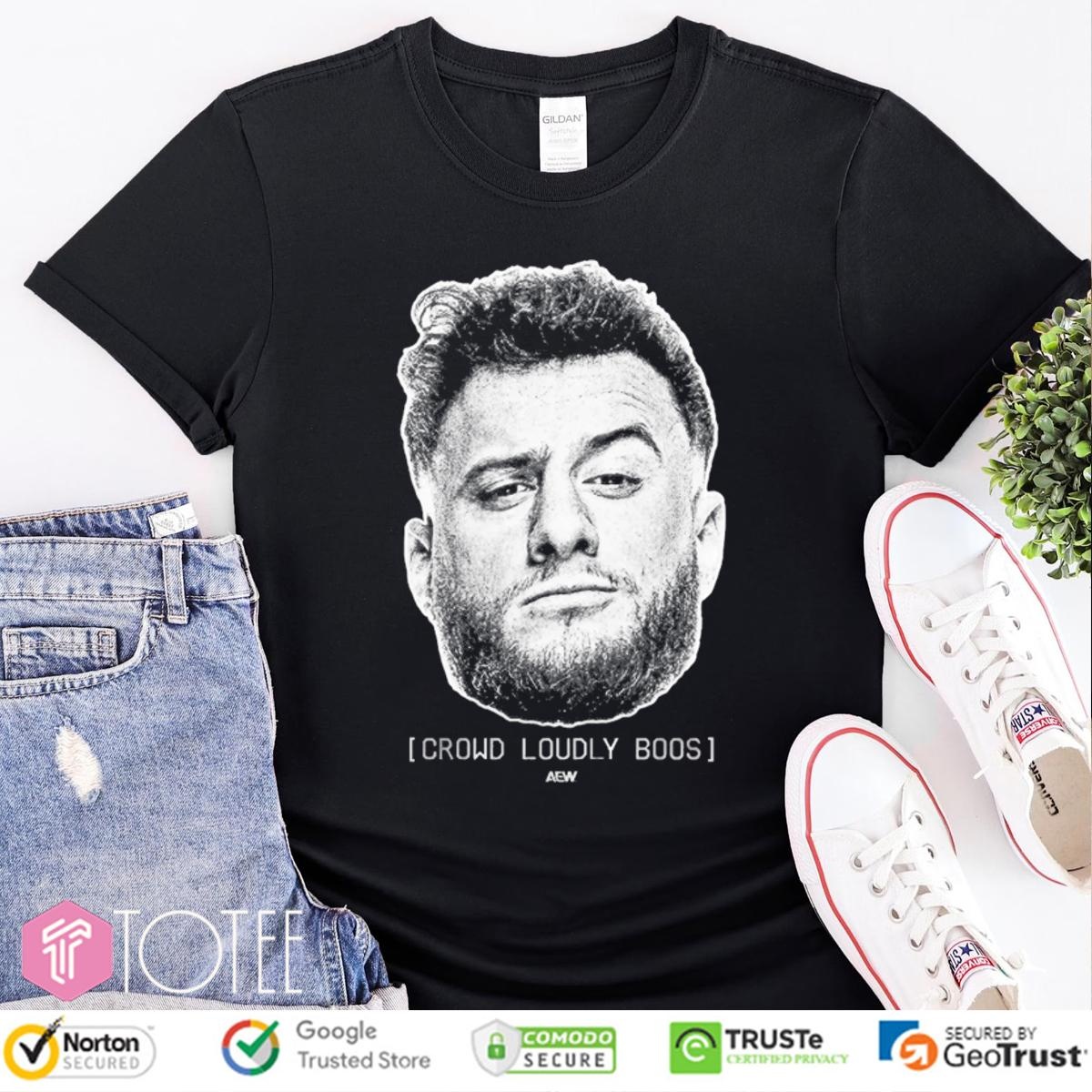 Mjf Crowd Loudly Boos Big Head Aew T-shirt 1