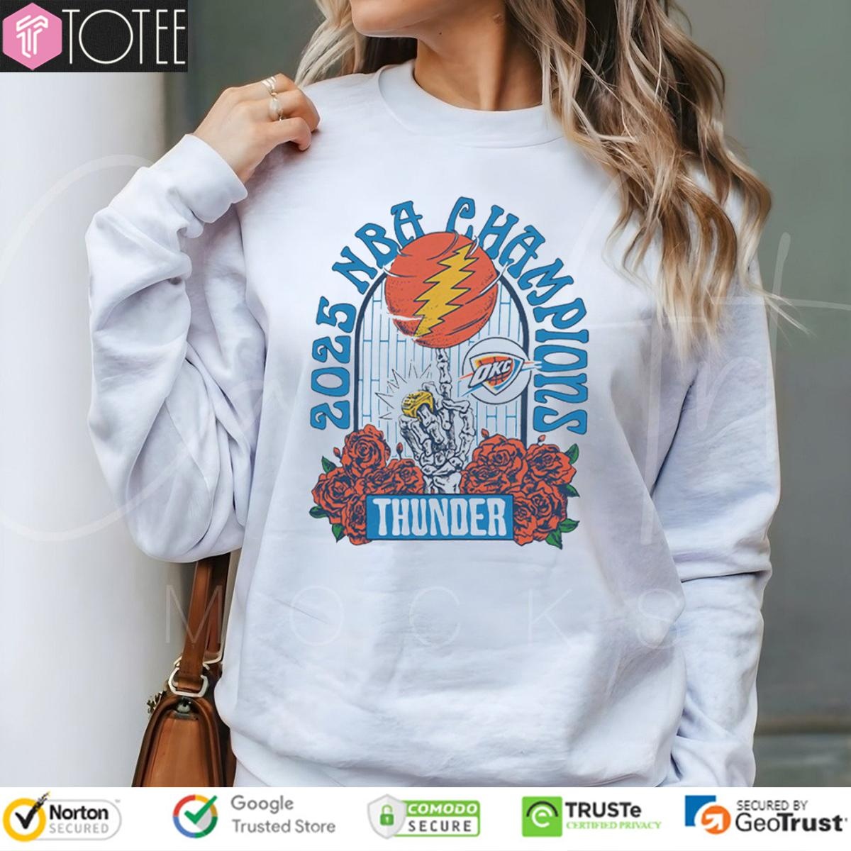 2025 Nba Finals Champions Grateful Dead Oklahoma City Thunder T-shirt 3