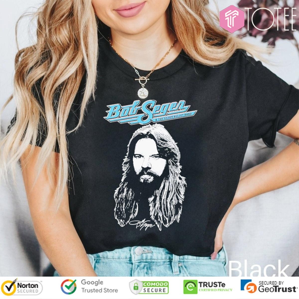 Big Head Bob Seger And The Silver Bullet Band Signature T-shirt 4