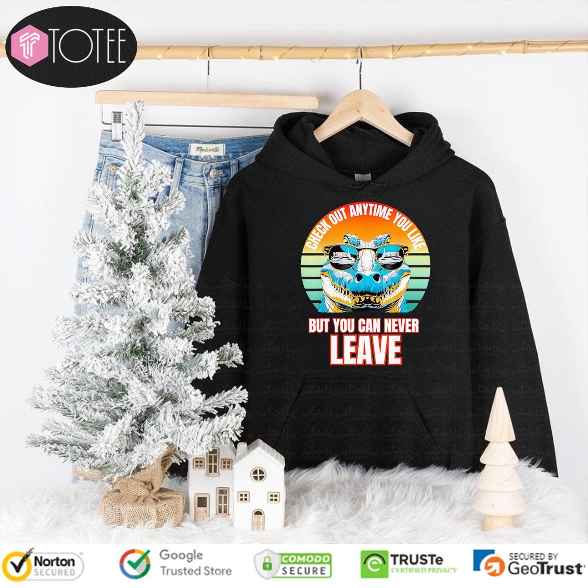Check Out Anytime You Like But You Can Never Leave Alligator Vintage T-shirt 2