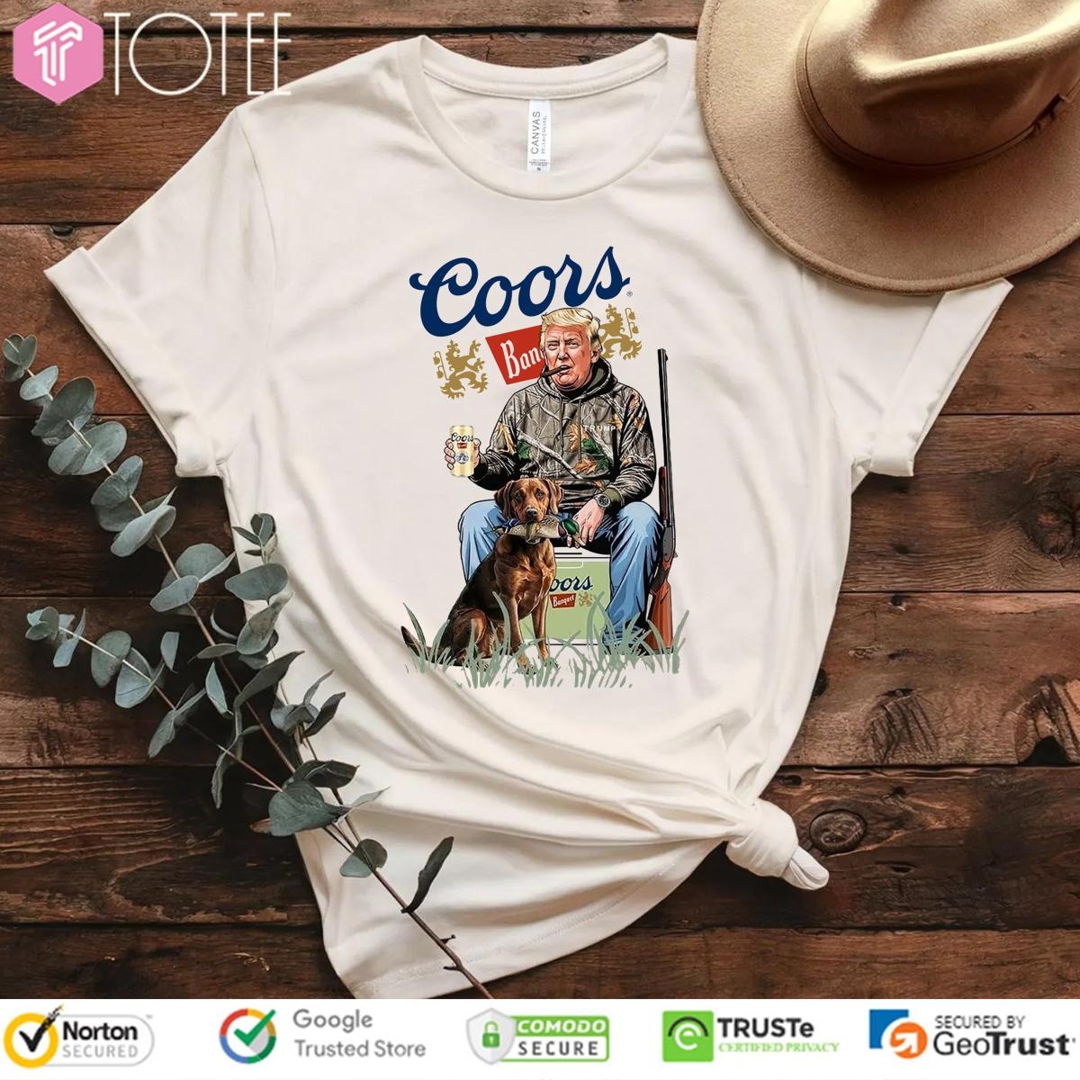 Hunter Trump Coors Banquet Beer No Kings In America T-shirt 4