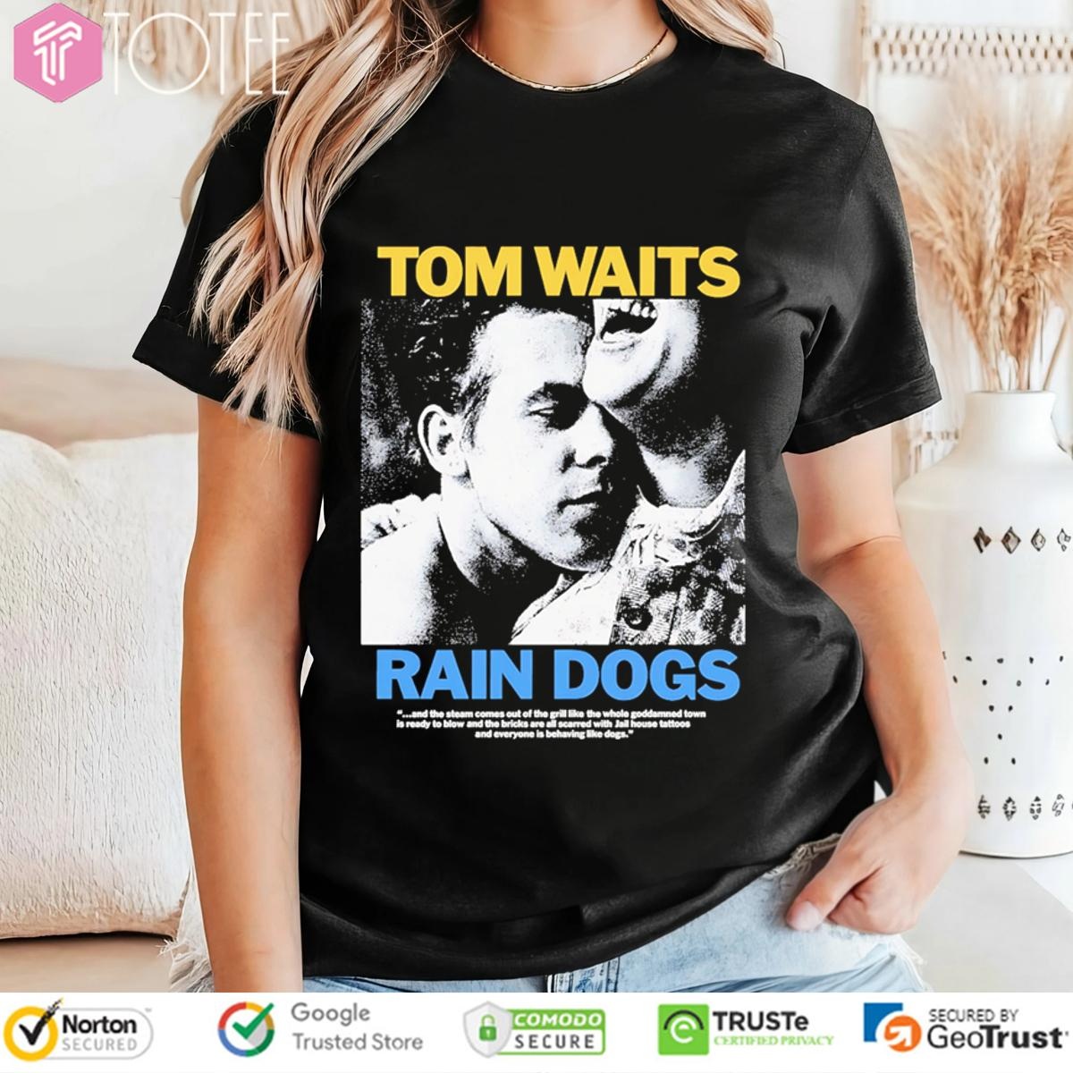 Official Tom Waits Rain Dogs Album T-shirt 4