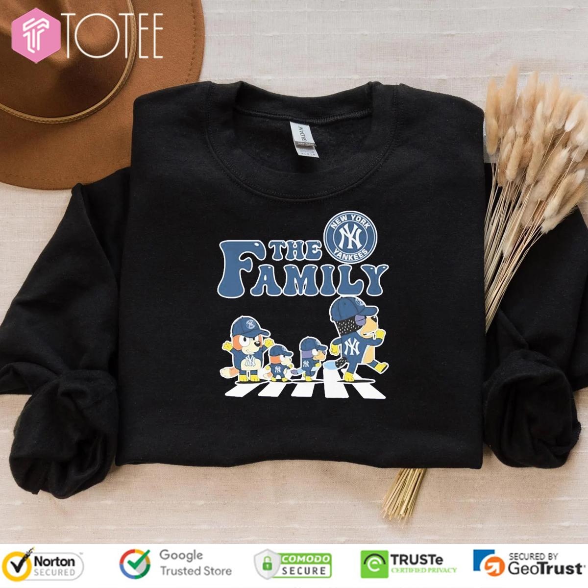 The Bluey Family New York Yankees Baseball Abbey Road T-shirt 3