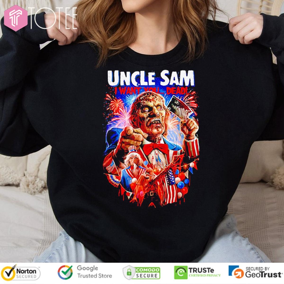 Uncle Sam I Want You Dead 4Th Of July Halloween T-shirt 3