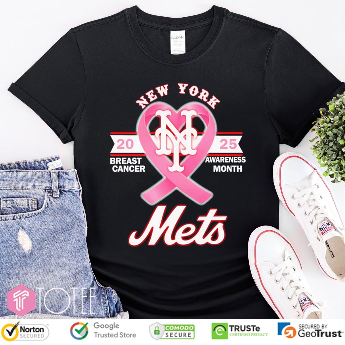 2025 Breast Cancer Awareness Month New York Mets Baseball T-shirt