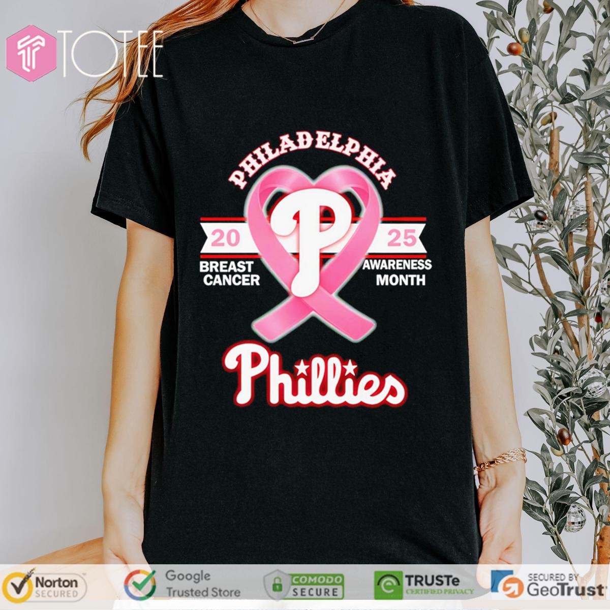 2025 Breast Cancer Awareness Month Philadelphia Phillies Baseball T-shirt 4