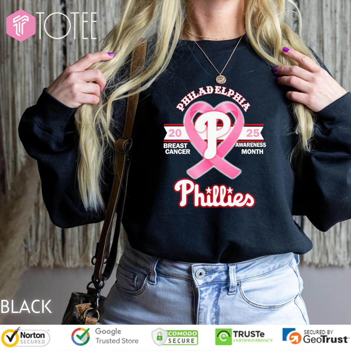2025 Breast Cancer Awareness Month Philadelphia Phillies Baseball T-shirt 3
