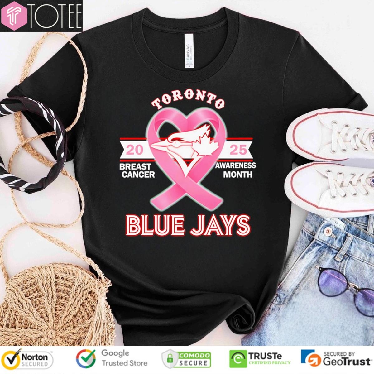2025 Breast Cancer Awareness Month Toronto Blue Jays Baseball T-shirt