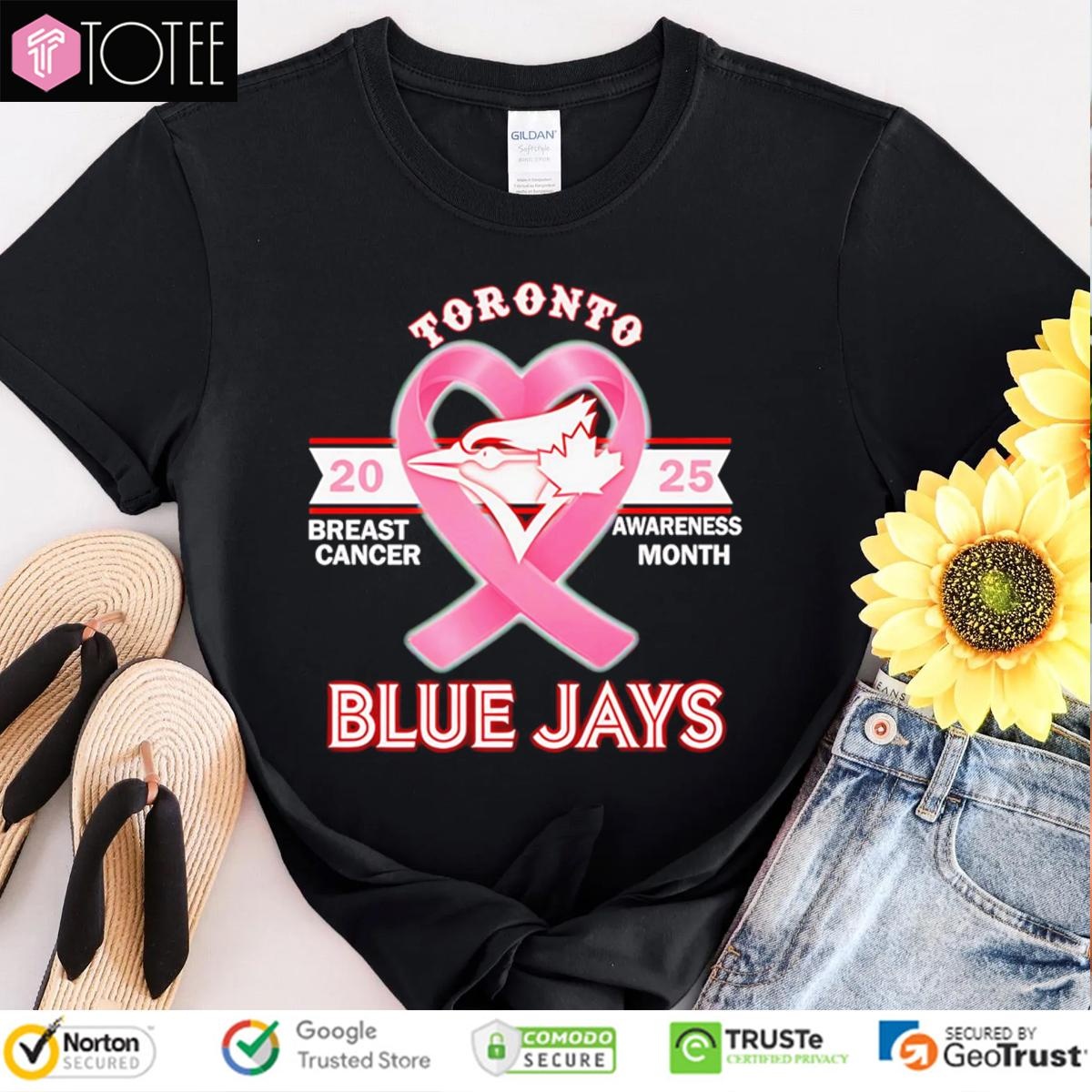 2025 Breast Cancer Awareness Month Toronto Blue Jays Baseball T-shirt 4