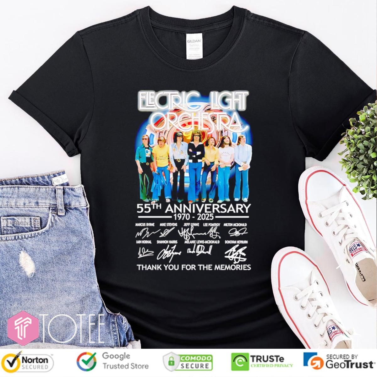 55Th Anniversary 1970-2025 Electric Light Orchestra Signatures T-shirt