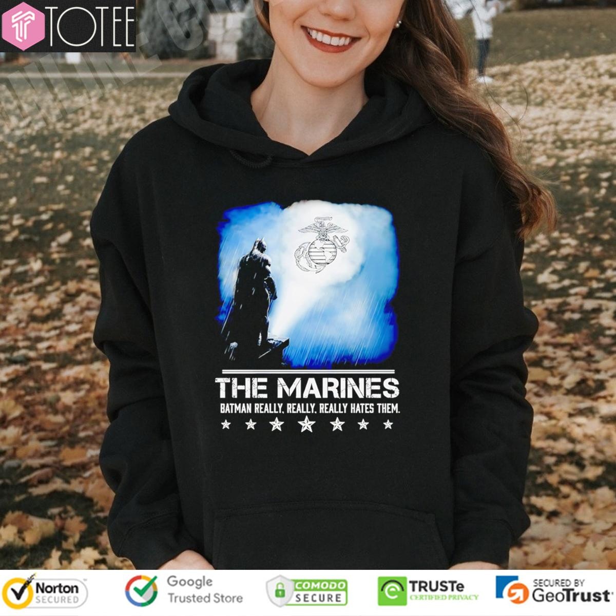 The Marines Batman Really Really Really Hates Them Bat-Signal T-shirt 2