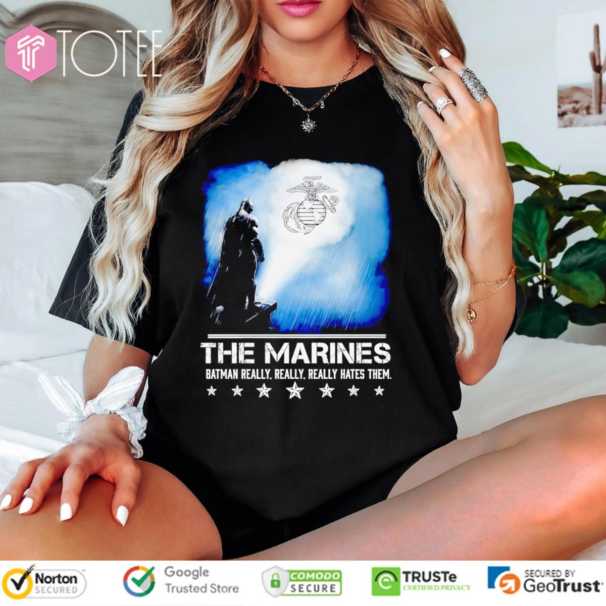 The Marines Batman Really Really Really Hates Them Bat-Signal T-shirt 4