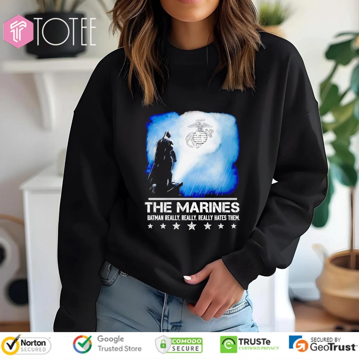 The Marines Batman Really Really Really Hates Them Bat-Signal T-shirt 3