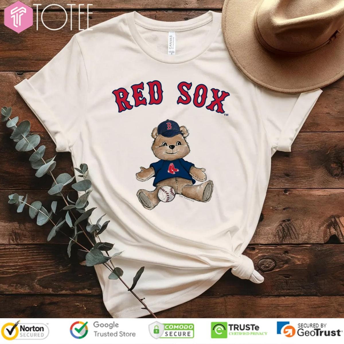 Tiny Turnip Teddy Bear X Boston Red Sox Baseball T-shirt