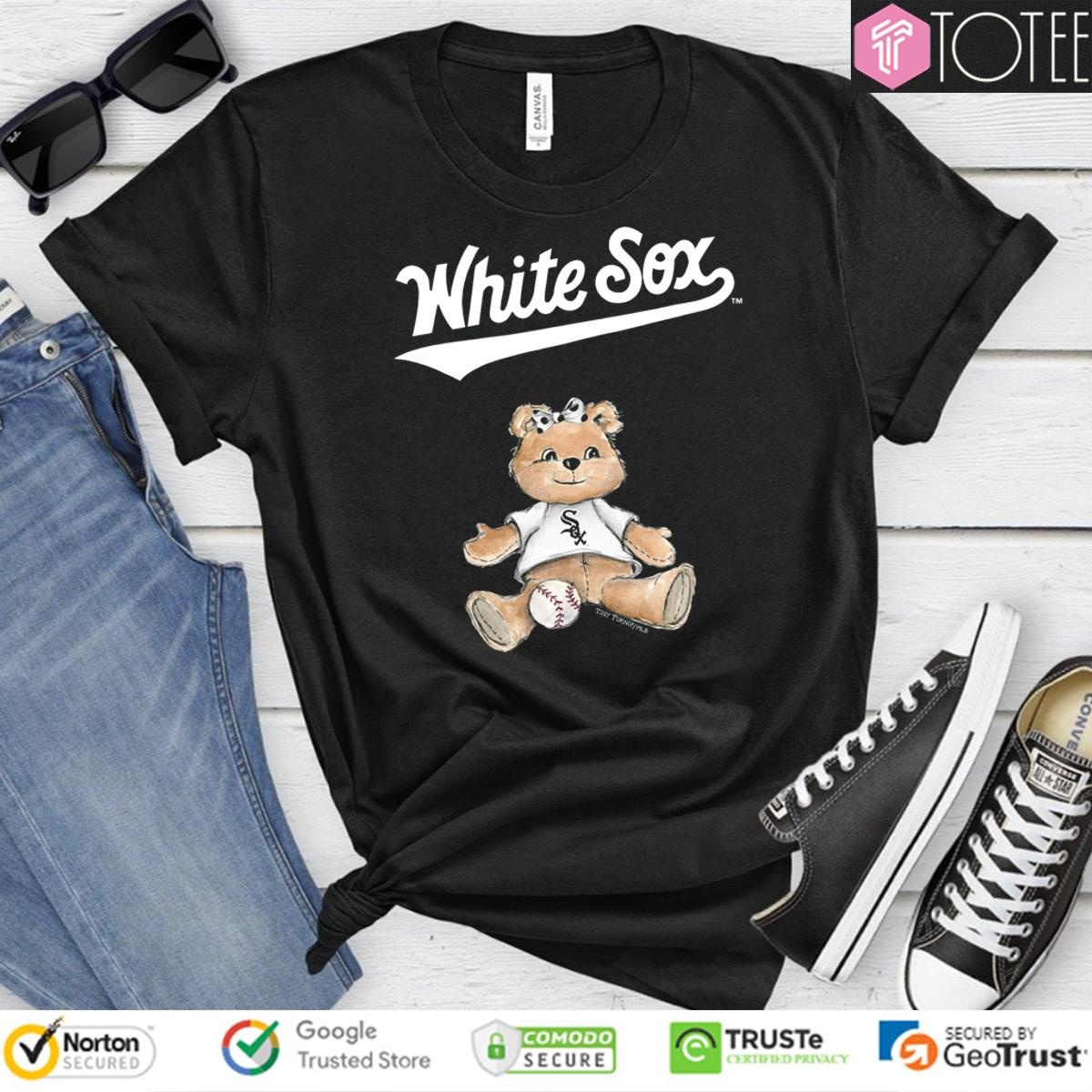 Tiny Turnip Teddy Bear X Chicago White Sox Baseball T-shirt