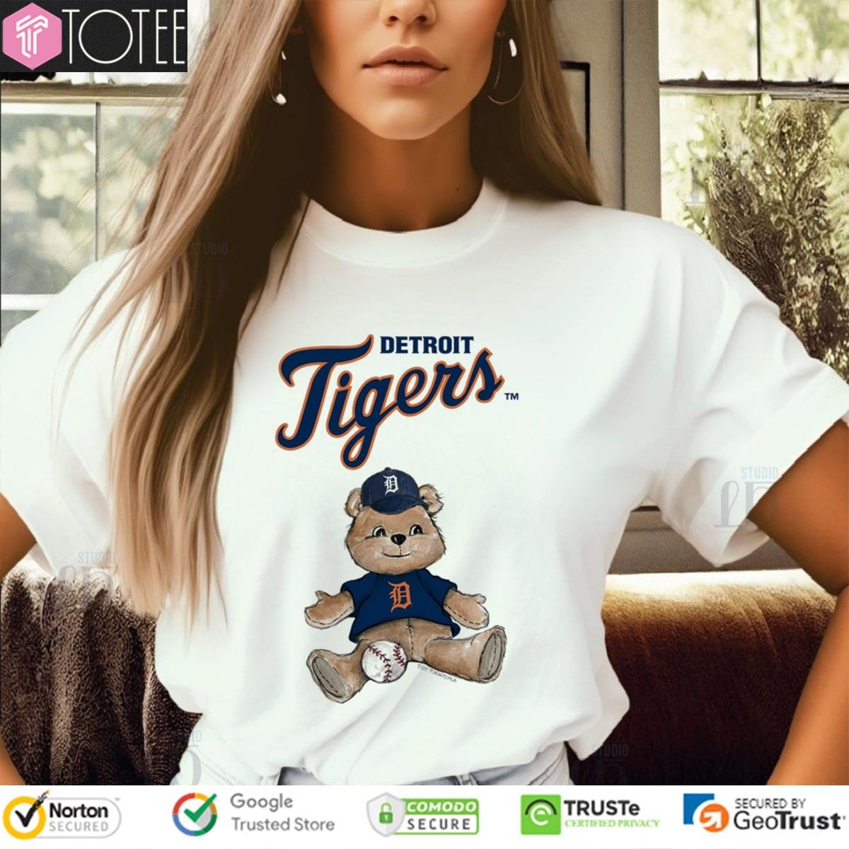 Tiny Turnip Teddy Bear X Detroit Tigers Baseball T-shirt 4