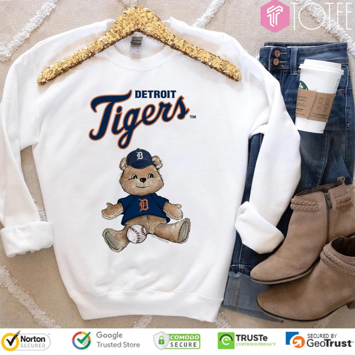 Tiny Turnip Teddy Bear X Detroit Tigers Baseball T-shirt 3