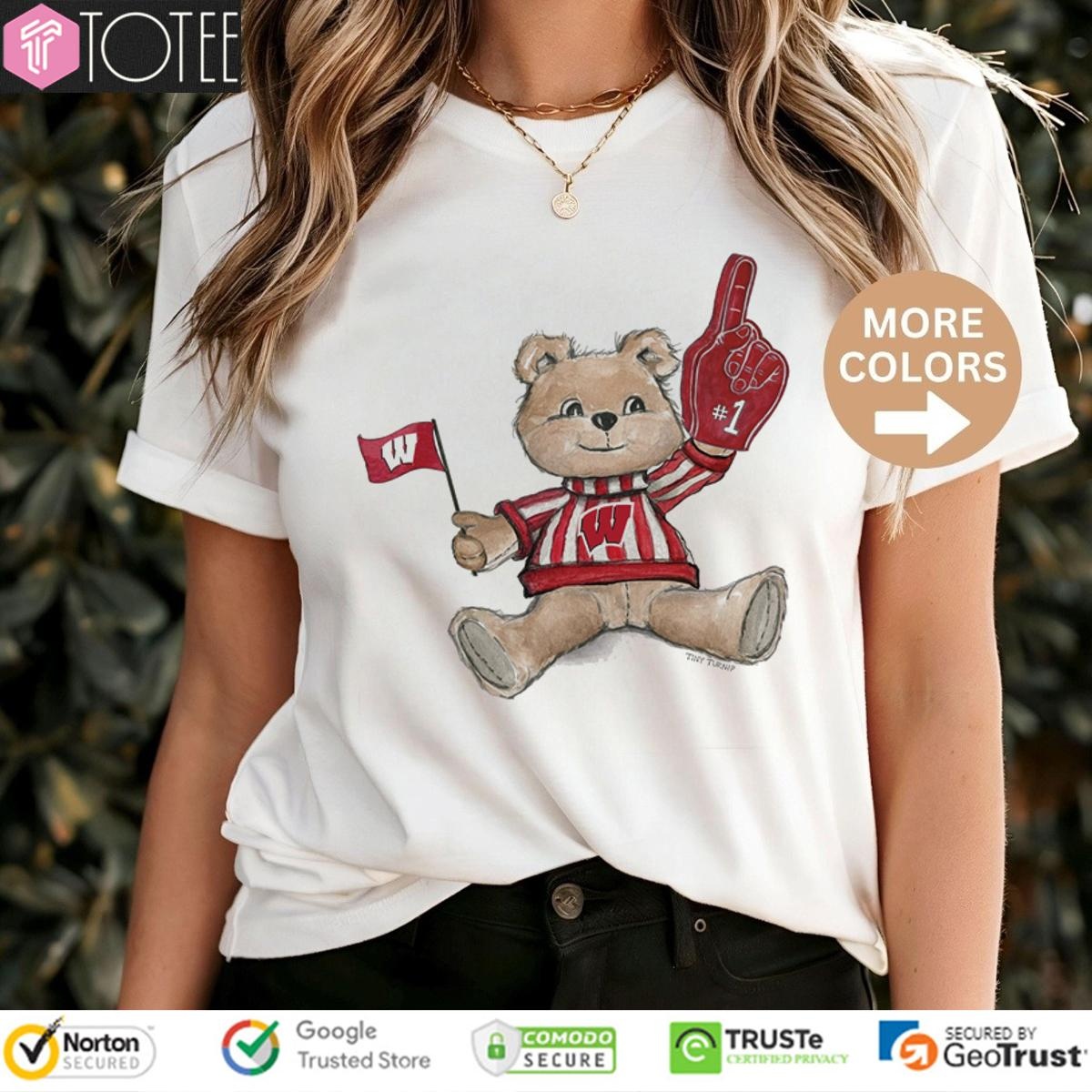 Tiny Turnip Teddy Bear X Wisconsin Badgers T-shirt 4