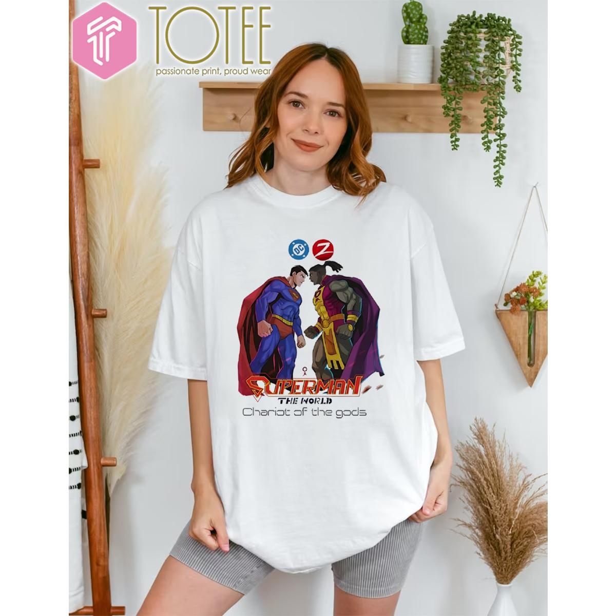 Dc Zebra Comics Superman The World Chariot Of The Gods T-shirt 1