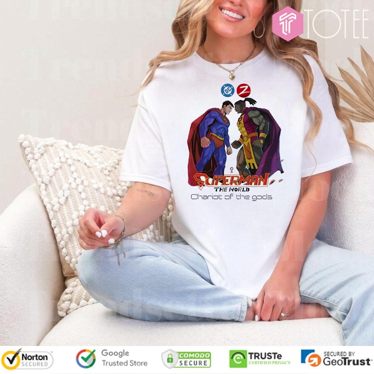 Dc Zebra Comics Superman The World Chariot Of The Gods T-shirt 4