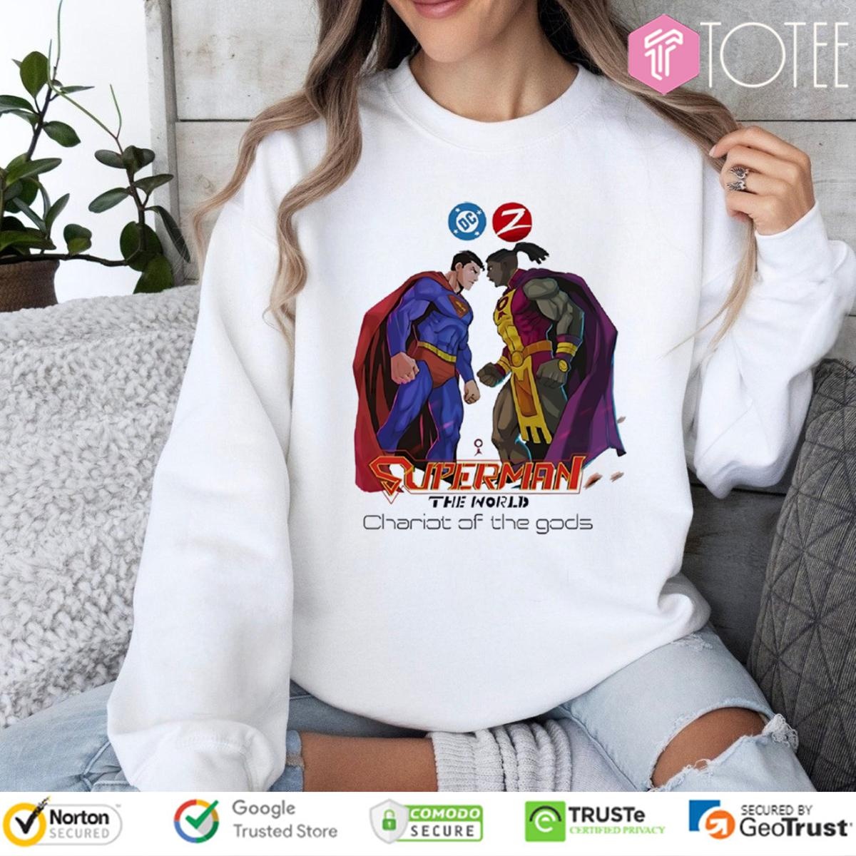 Dc Zebra Comics Superman The World Chariot Of The Gods T-shirt 3