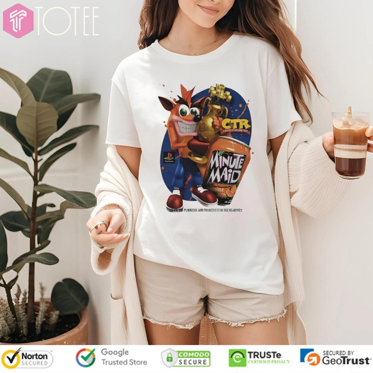 Ctr Crash Team Racing X Minute Maid Orange Soda T-shirt 4