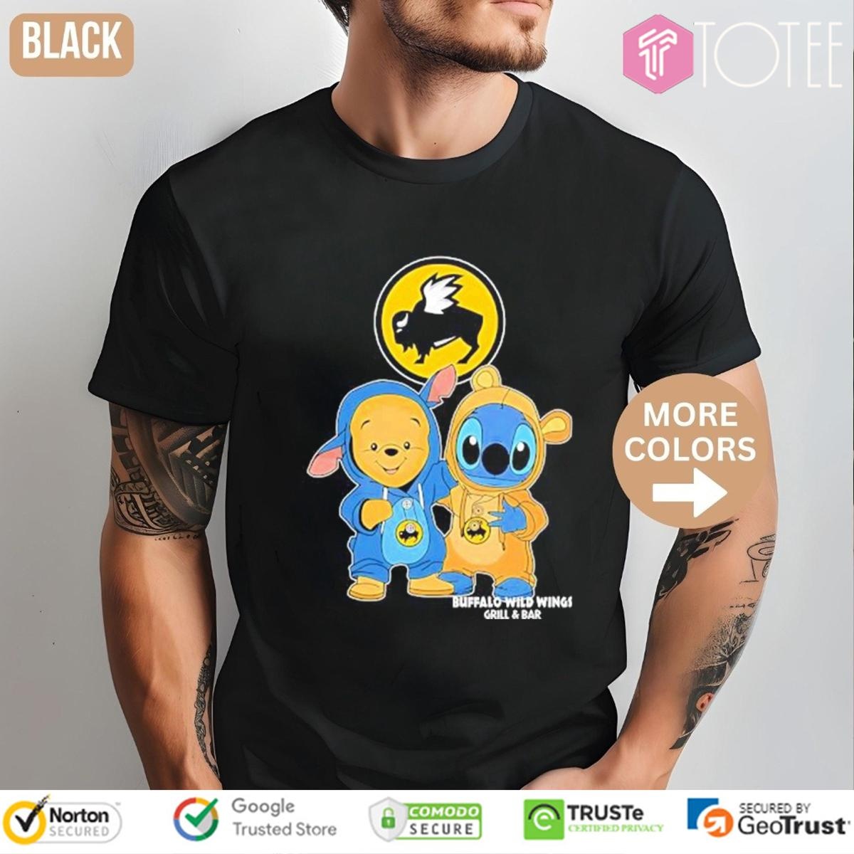 Pooh And Stitch Buffalo Wild Wings Grill And Bar T-shirt