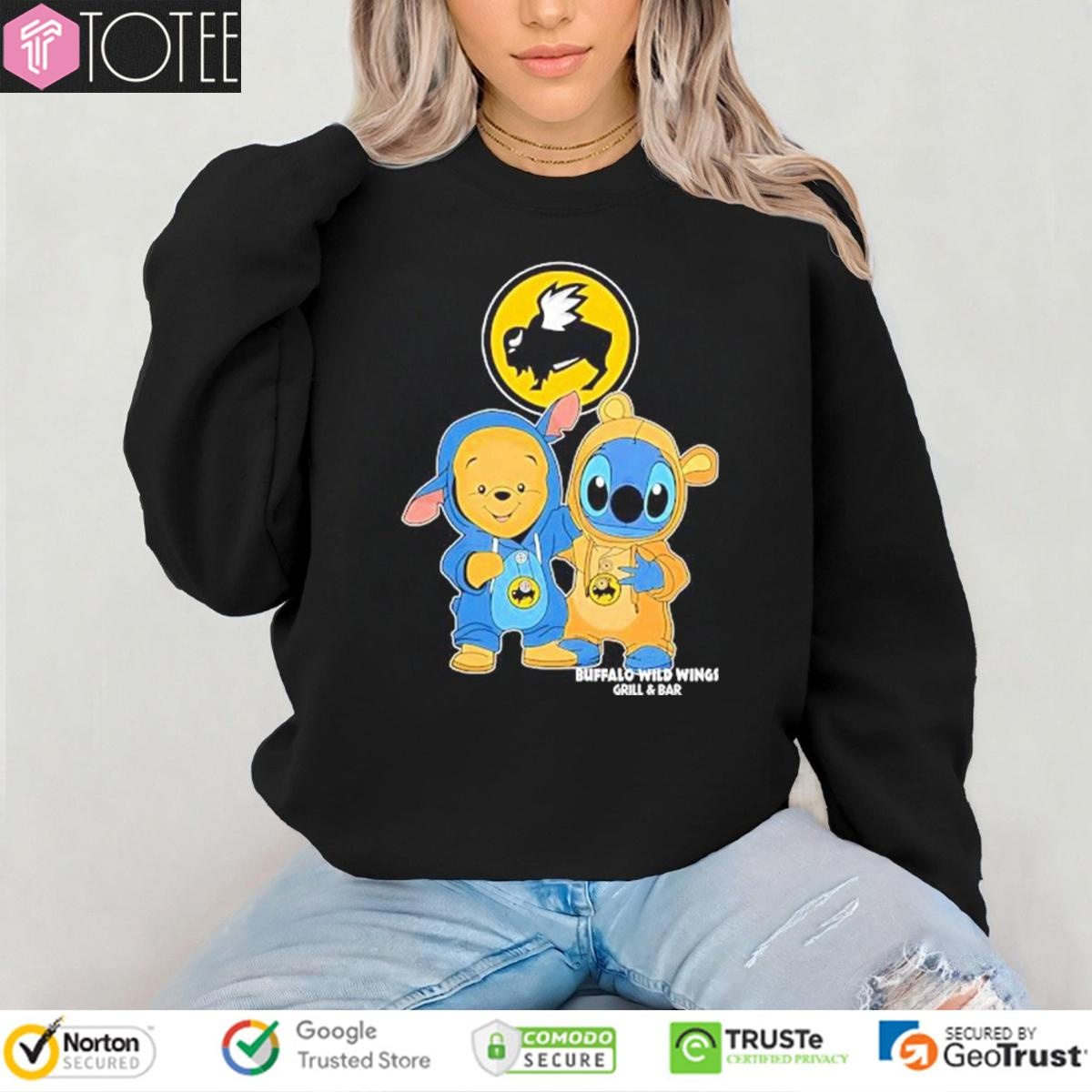 Pooh And Stitch Buffalo Wild Wings Grill And Bar T-shirt 3