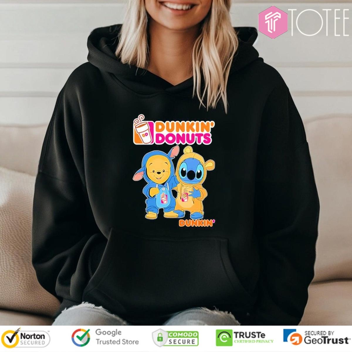 Pooh And Stitch Dunkin Donuts T-shirt 2