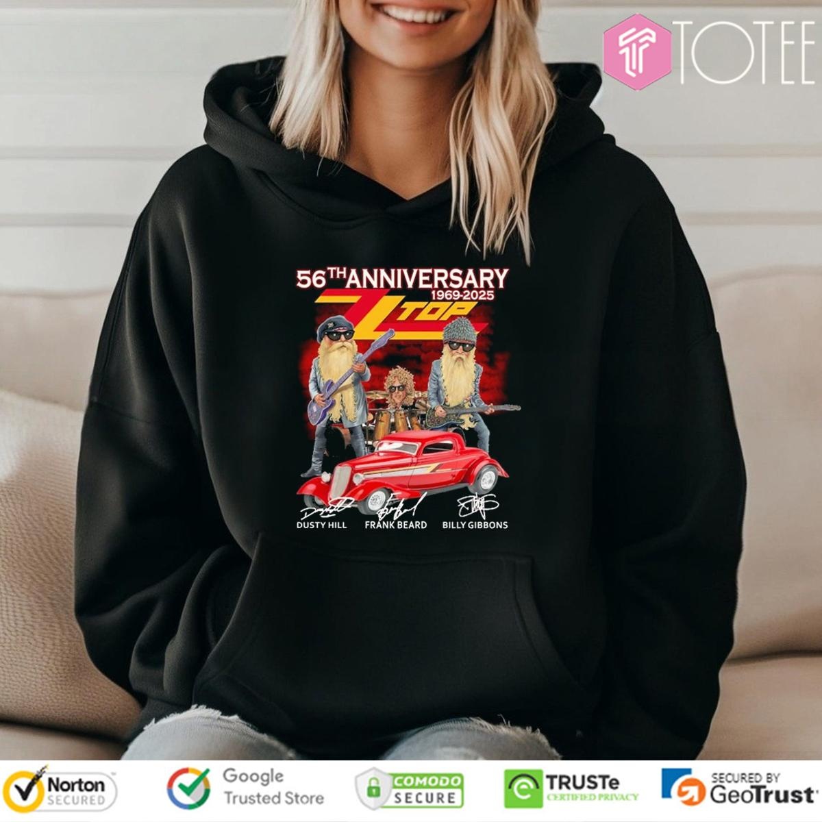 56Th Anniversary 1969-2025 Zz Top Ver Cartoon T-shirt 2