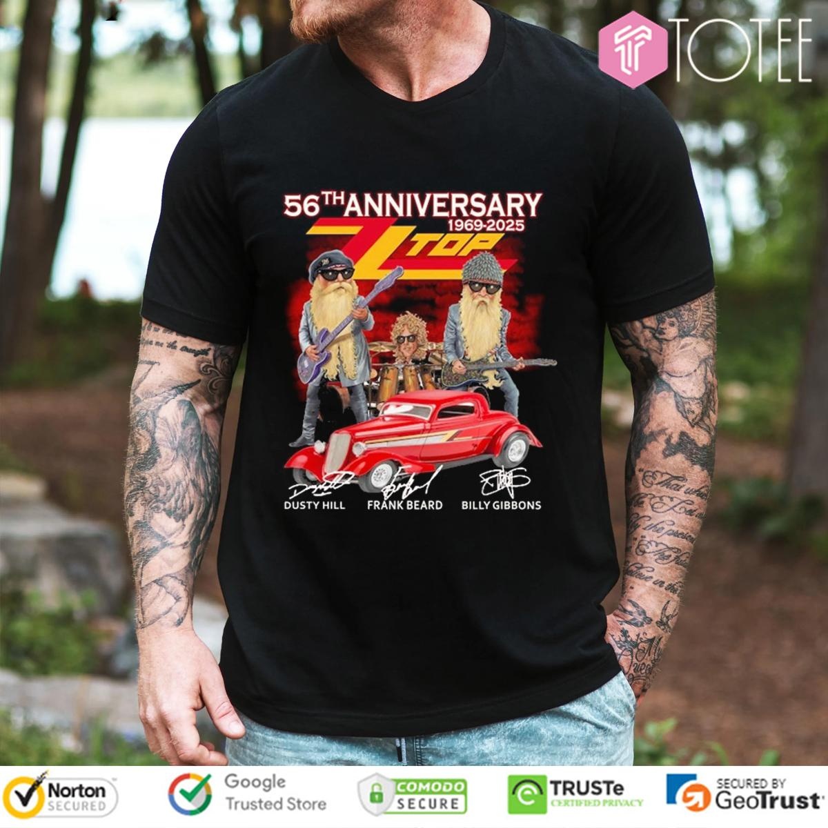 56Th Anniversary 1969-2025 Zz Top Ver Cartoon T-shirt 1