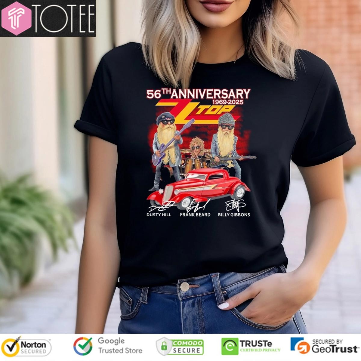 56Th Anniversary 1969-2025 Zz Top Ver Cartoon T-shirt 4