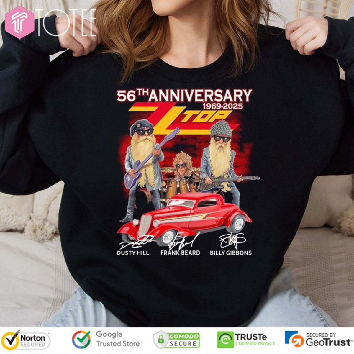 56Th Anniversary 1969-2025 Zz Top Ver Cartoon T-shirt 3