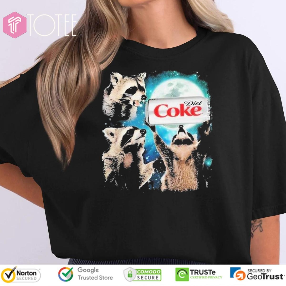 Three Raccoons Diet Coke Moon T-shirt 1