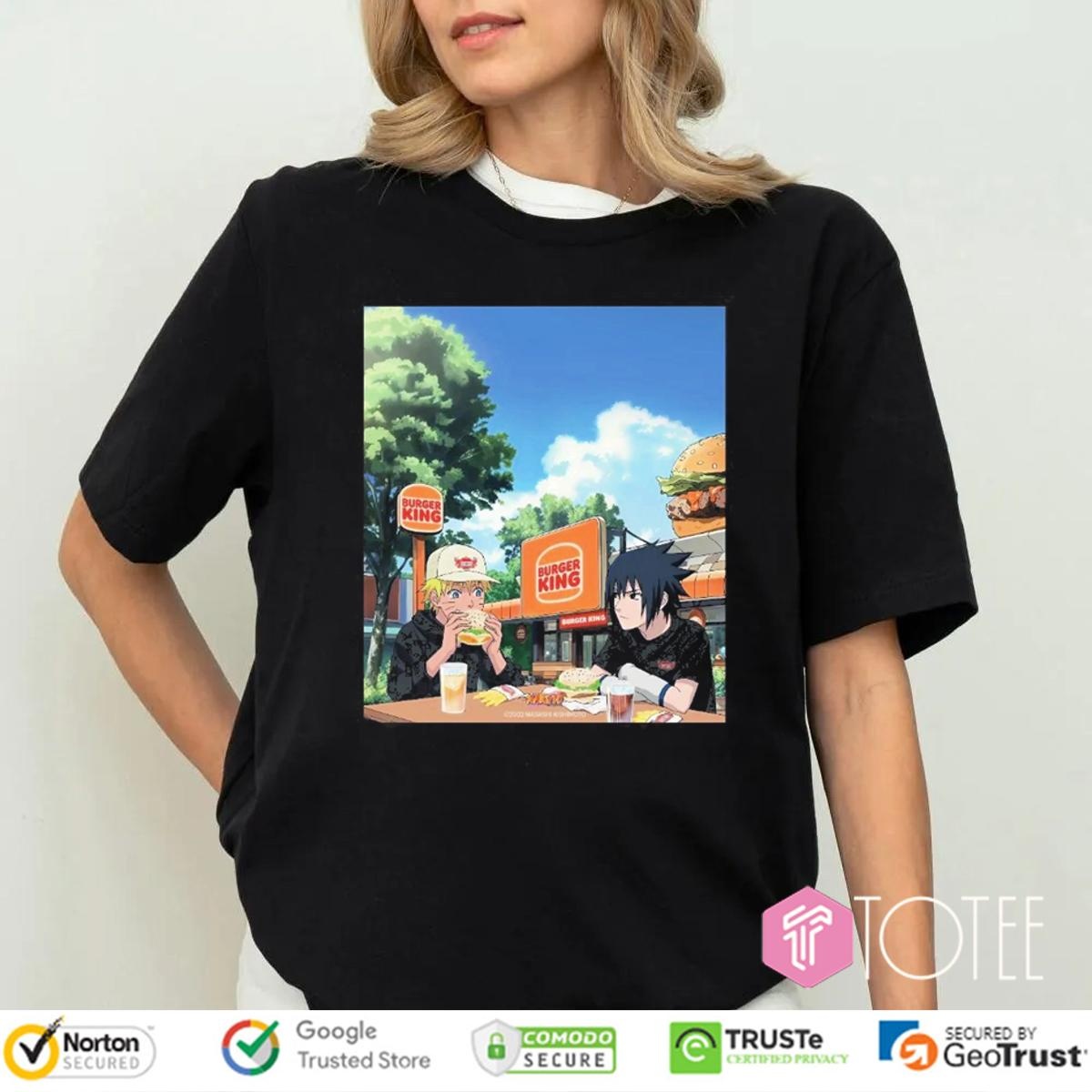 Naruto Sasuke Eating At Burger King T-shirt 4